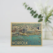 Norfolk Virginia Save the Date  Briefkaarten (Staand voorkant)