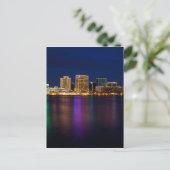 Norfolk Virginia Skyline at Night Briefkaart (Staand voorkant)