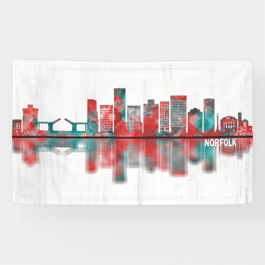 Norfolk Virginia Skyline Spandoek (Horizontaal)