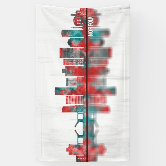 Norfolk Virginia Skyline Spandoek (Verticaal)