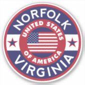 NORFOLK, Virginia Sticker (Voorkant)