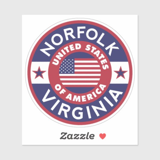NORFOLK, Virginia Sticker (Vel)