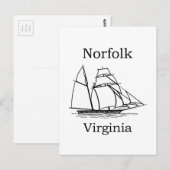 Norfolk Virginia Tall Ships Logo Briefkaart (Voorkant / Achterkant)
