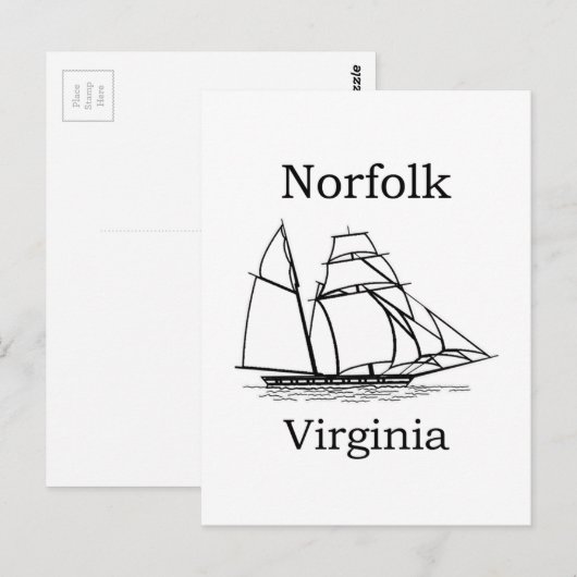 Norfolk Virginia Tall Ships Logo Briefkaart (Voorkant / Achterkant)