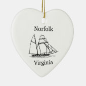 Norfolk Virginia Tall Ships Logo Keramisch Ornament (Rechts)
