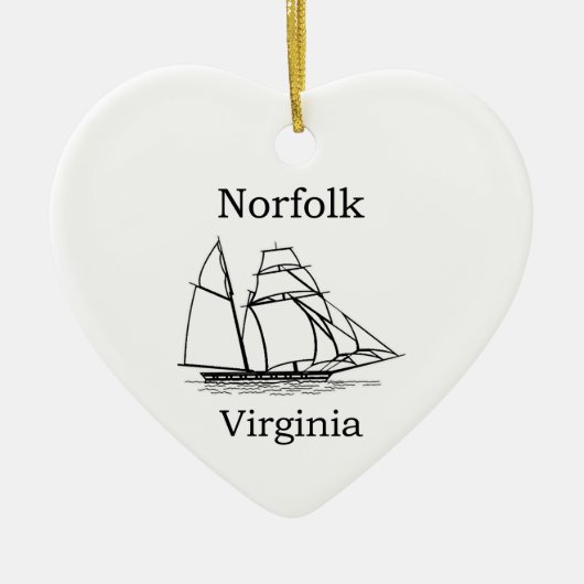 Norfolk Virginia Tall Ships Logo Keramisch Ornament (Voorkant)
