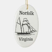 Norfolk Virginia Tall Ships Logo Keramisch Ornament (Rechts)