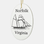 Norfolk Virginia Tall Ships Logo Keramisch Ornament (Links)