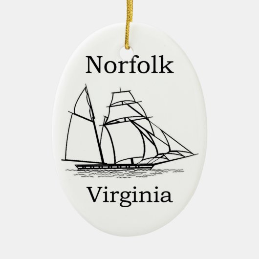 Norfolk Virginia Tall Ships Logo Keramisch Ornament (Voorkant)