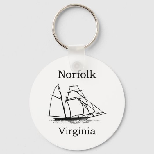 Norfolk Virginia Tall Ships Logo Sleutelhanger (Voorkant)