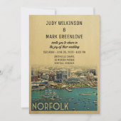 Norfolk Virginia Wedding Invitation  Kaart (Voorkant)