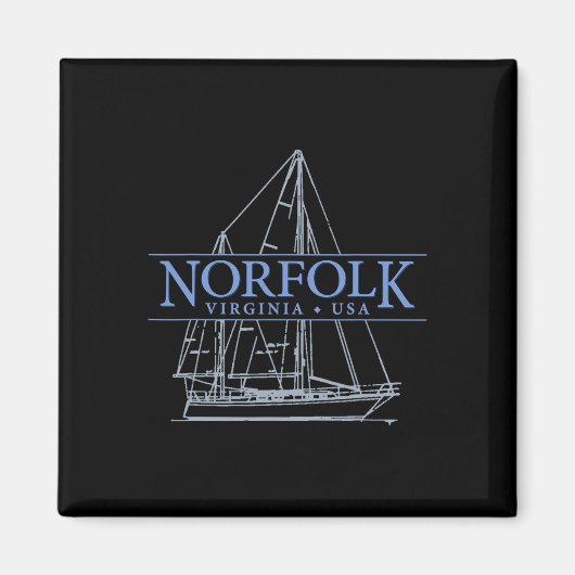 Norfolk Virginia Zeilen  Magneet (Voorkant)