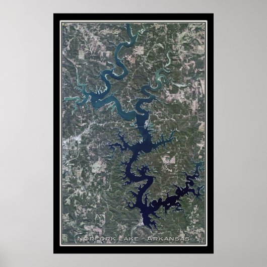 Norfork Lake Arkansas Satellite Poster Map (Voorkant)
