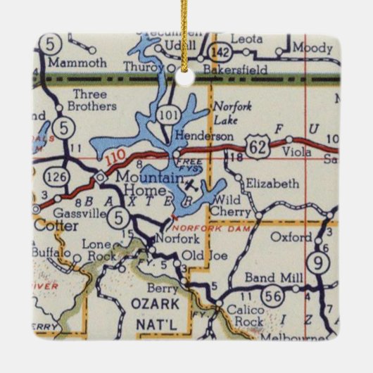 Norfork Lake Keramisch Ornament (Achterkant)