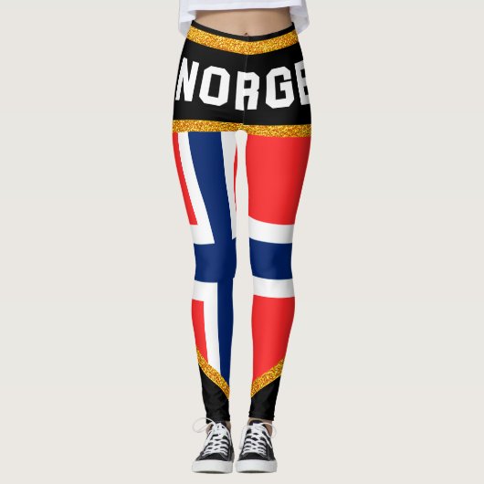 Norge Flag Leggings (Voorkant)