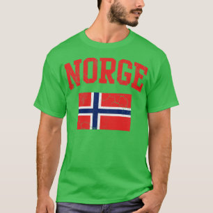Norge Flag Noorse familie Noorwegen Fade T-shirt