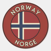 Norge Norway Ronde Sticker (Voorkant)