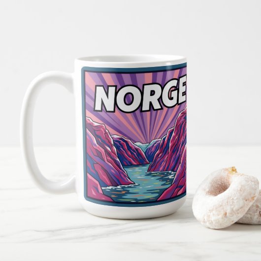 Norge Norwegian Geirangerfjords Coffee Mug Koffiemok (Met donut)