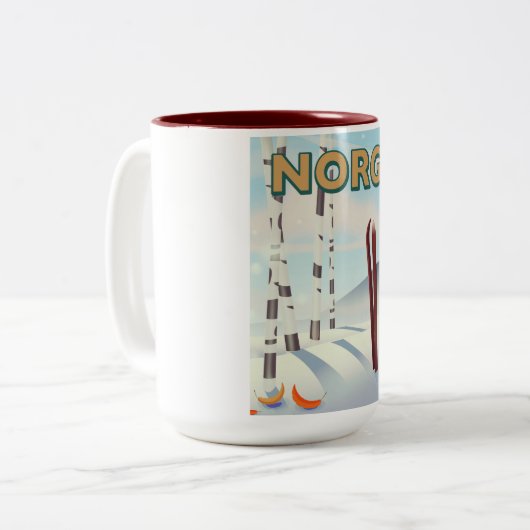 Norge Tweekleurige Koffiemok (Voorkant links)