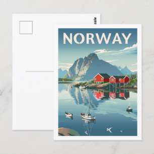 Norge Vintage Beroemde Reisplaats Briefkaart