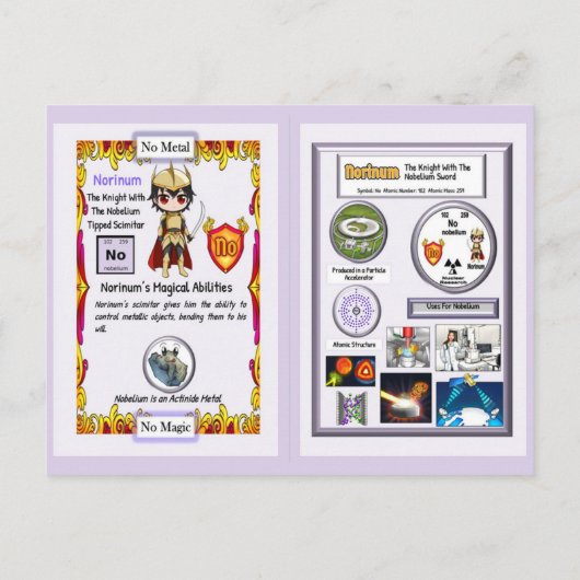 Norinum - Ridder Nobelium Scimitar Briefkaart (Achterkant)