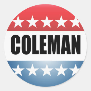 NORM COLEMAN RONDE STICKER