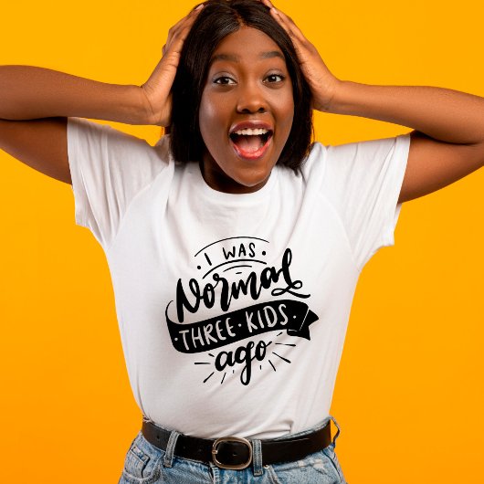 Normaal 3 kinderen geleden grappige sarcastische m t-shirt