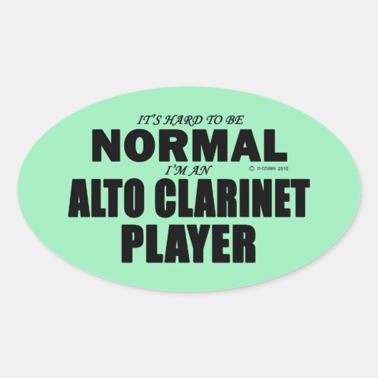 Normaal Alto Clarinet Player Oval Sticker (Voorkant)