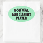 Normaal Alto Clarinet Player Oval Sticker (Tas)