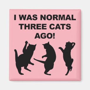 Normaal Drie Katten Geleden Grappige Koelkastmagne Magneet