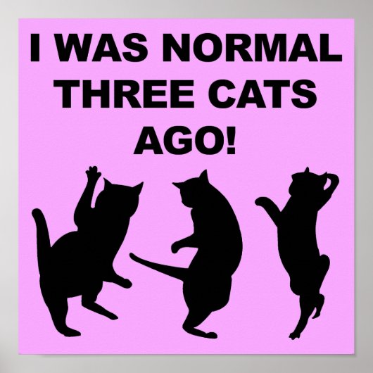 Normaal Drie Katten Geleden Grappige Poster Bord (Voorkant)