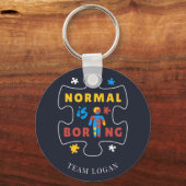 Normaal gesproken is het maken van autisme bewustz sleutelhanger (Voorkant)