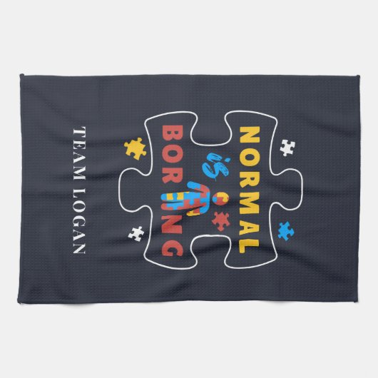 Normaal gesproken is het maken van autisme bewustz theedoek (Horizontaal)