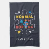 Normaal gesproken is het maken van autisme bewustz theedoek (Verticaal)