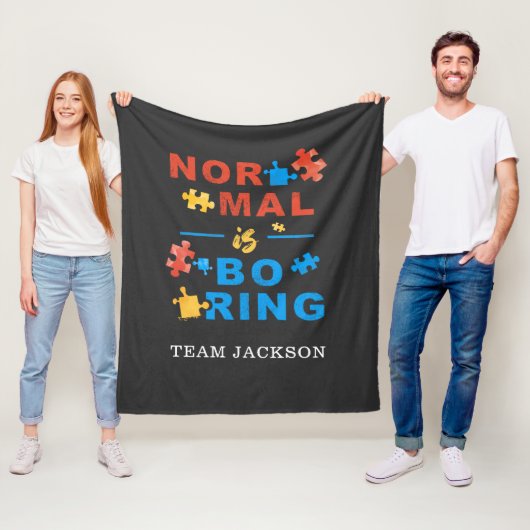 Normaal gesproken wordt Puzles Autism Awareness Su Fleece Deken (In situ)