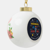 Normaal is Autism Awareness Merry Keramische Bal Ornament (Links)