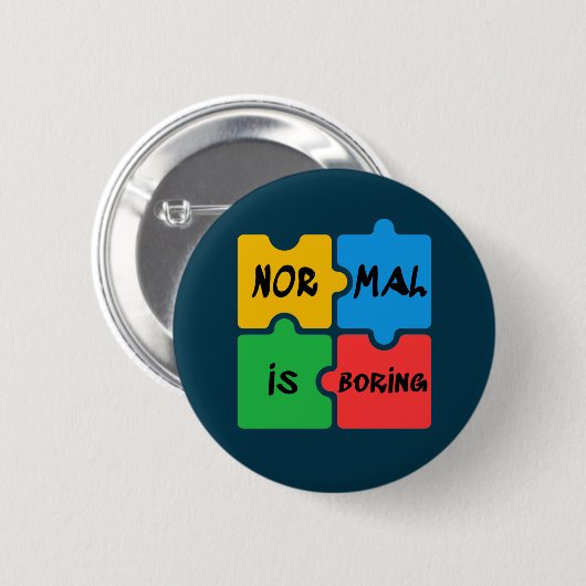 Normaal is Autisme-bewustzijn vergroten Ronde Button 5,7 Cm (Voorkant /achterkant)