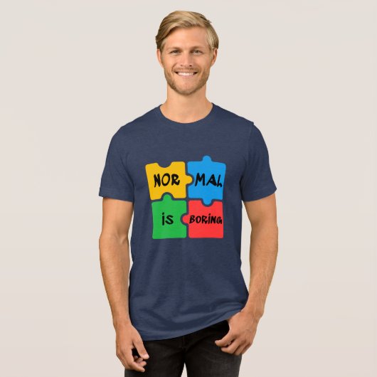 Normaal is Autisme-bewustzijn vergroten Tri-Blend Shirt (Voorkant volledig)