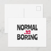 Normaal is Boring Briefkaart (Voorkant / Achterkant)