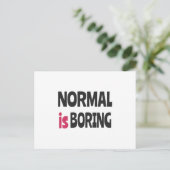 Normaal is Boring Briefkaart (Staand voorkant)