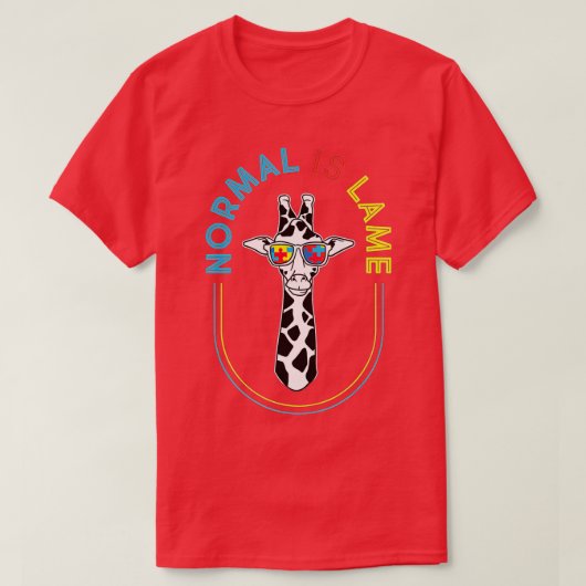 Normaal is Lame - Giraffe Autistisch Puzzle Autism T-shirt (Design voorkant)