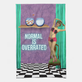 Normaal is overschat Funky & Leuk Aangepaste Kunst Theedoek