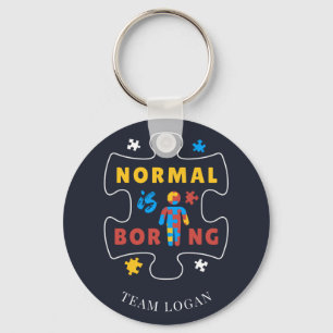 Normaal is saai Autism Awareness puzzelstuk Sleutelhanger