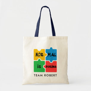 Normaal is Saai Autisme Awareness Club Naam Tote Bag