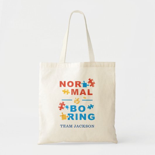 Normaal is Saai Autisme Awareness Support Swag Tote Bag (Voorkant)