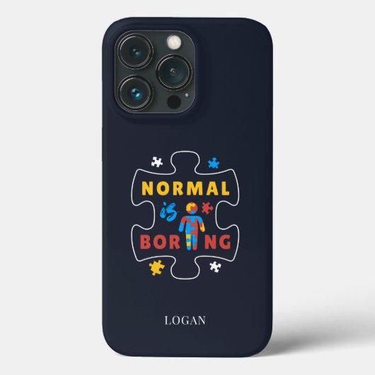 Normaal is saai Autisme bewustzijn puzzels Case-Mate iPhone Case (Achterkant)