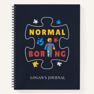 Normaal is saai Autisme bewustzijn puzzels Notitieboek