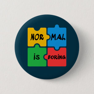 Normaal is SAAI Autisme Bewustzijn Ronde Button 5,7 Cm