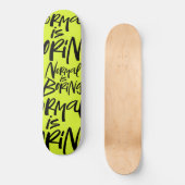 Normaal is saai belettering wicked acid groen persoonlijk skateboard (Voorkant)