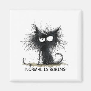 Normaal Is Saai Funny Cat Graphic Tee Mannen Vrouw Magneet